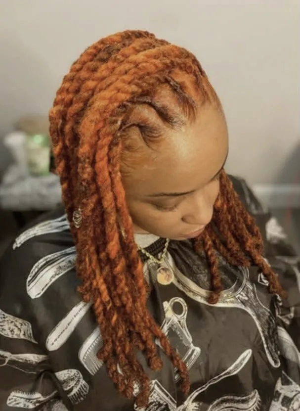 Copper twists with a side parting