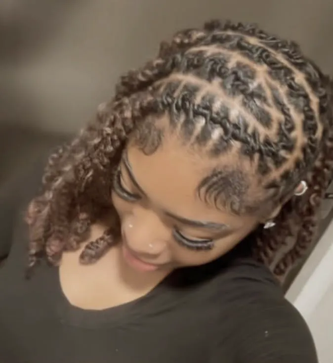Stitch braids with curly ends